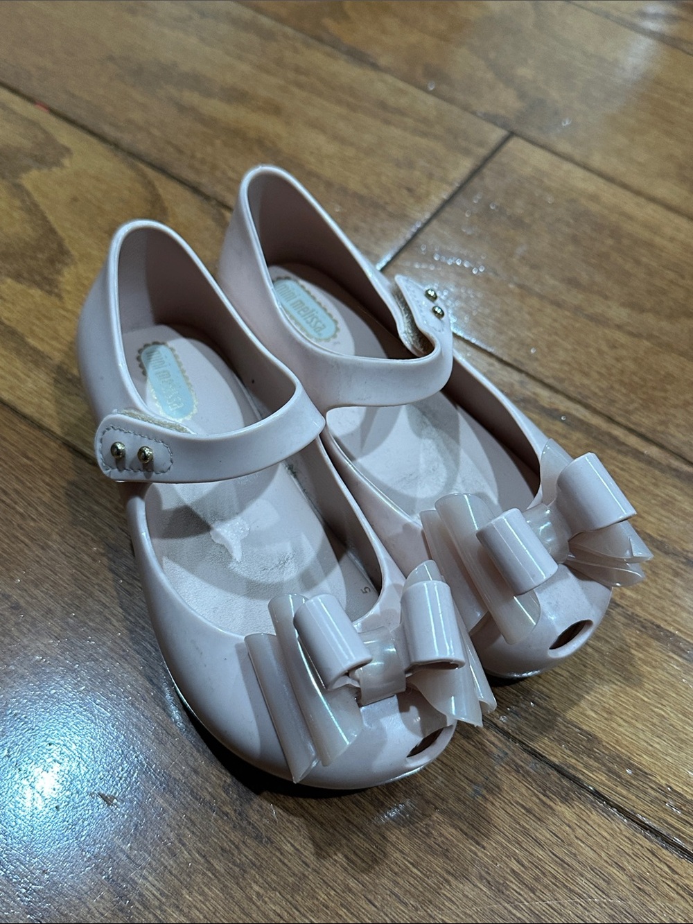 MINI MELISSA Ultragirl Classy Girls' Pink Bow Mary Jane Shoes